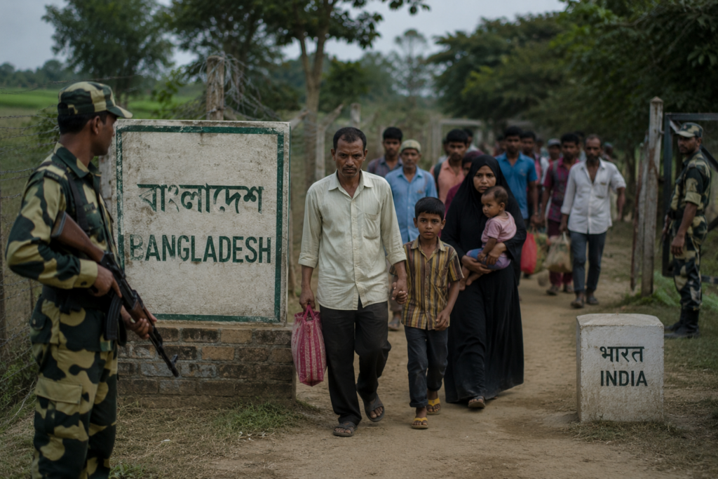 India-Bangladesh border push-ins and vulnerable migrant families concept
