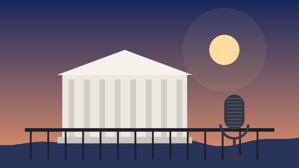 Flat illustration for Free Thought Daily: press ban